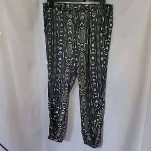 5/$30 ROXY Printed Joggers Drawstring Boho Graphic 100% Viscose